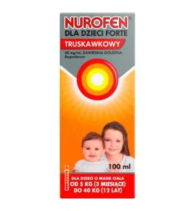 Nurofen dla dzieci Forte truskawkowy, 40 mg/ml, zawiesina doustna, 100 ml