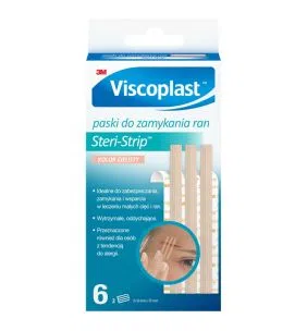 Viscoplast Steri-Strip, paski do zamykania ran, 6 mm x 75 mm, cieliste, 6 szt.