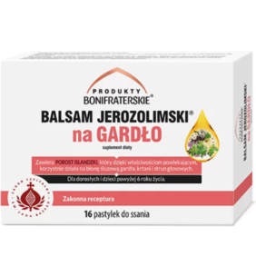 Produkty Bonifraterskie, Balsam Jerozolimski na gardło, pastylki do ssania, 16 szt.