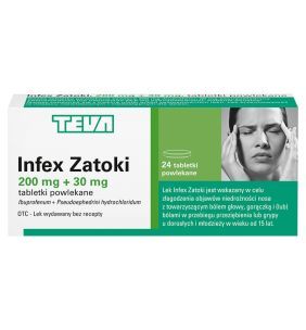 Infex Zatoki, 200 mg+30 mg, tabl.powl.,  24 szt