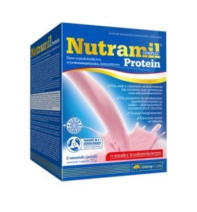 Olimp Nutramil Complex Protein, smak truskawkowy, 6 saszetek