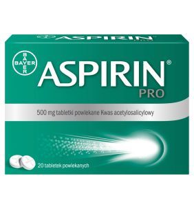 Aspirin Pro, 500 mg, tabl.powl., 20 szt