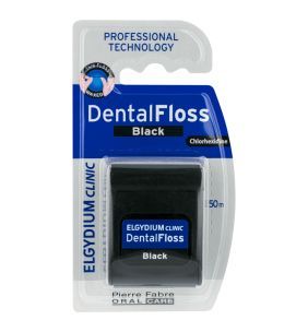 Elgydium Clinic Dental Floss, nić dentystyczna czarna, 50 m