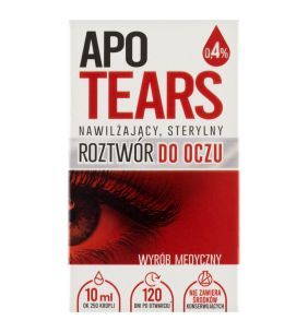 ApoTears, jałowy, nawilżający roztwór do oczu, 0,4%, 10 ml
