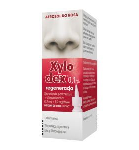 Xylodex 0.1% regeneracja, (0,1mg+5,0mg)/ dawka, aerozol do nosa, 10 ml
