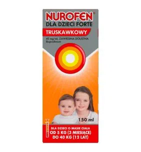 Nurofen dla dzieci Forte truskawkowy, 40mg/ml, zawiesina doustna, 150 ml