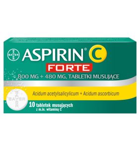 Aspirin C Forte, 800 mg + 480 mg, tabletki musujące, 10 szt.