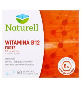 Naturell Witamina B12 FORTE, tabletki do rozgryzania i żucia, 60 szt.