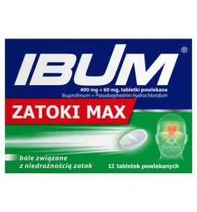 Ibum Zatoki Max, 400 mg + 60 mg, tabletki powlekane, 12 szt.