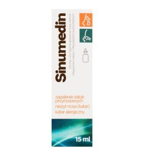 Sinumedin, (1,5 mg + 2,5 mg)/ml, aerozol do nosa, 15 ml
