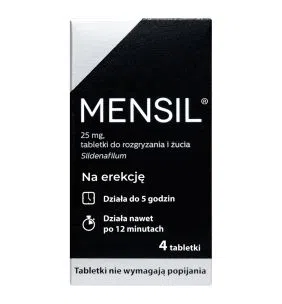 Mensil, 25 mg, tabletki do rozgryzania, żucia, 4 szt.