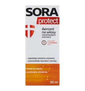 Sora Protect, aerozol na włosy zapobiegający wszawicy, 50 ml