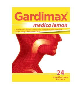 Gardimax medica lemon, 5 mg+1 mg, tabletki do ssania bez cukru, 24 szt.