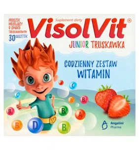 Visolvit Junior Truskawka, saszetki z proszkiem musującym, 30 szt.