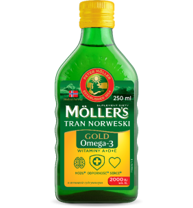 Mollers Gold Tran Norweski, płyn o smaku cytrynowym, 250 ml