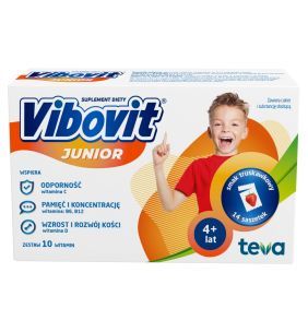Vibovit Junior proszek o smaku truskawkowym, 14 sasz.