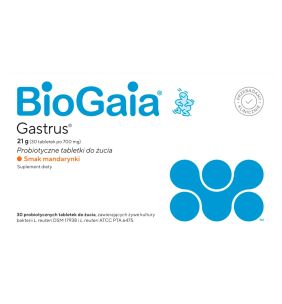 BioGaia Gastrus, tabletki do żucia o smaku mandarynkowym, 30 szt.