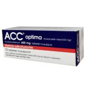 ACC  optima, 600 mg,tabl.mus.,(i.row),InPh,Niem, 10 szt