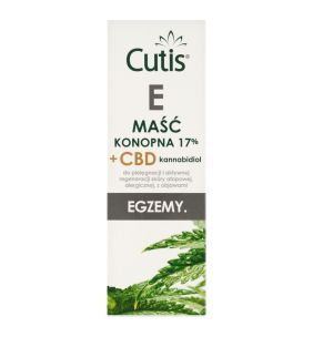 Cutis E Maść konopna 17% + CBD kannabidiol do skóry z  objawami egzemy