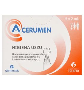 A-Cerumen, preparat do oczyszczania i higieny uszu, 2 ml, 5 ampułek
