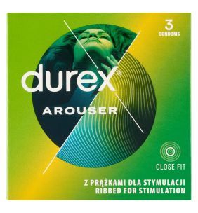 Durex Arouser, prezerwatywy prążkowane, 3 szt.