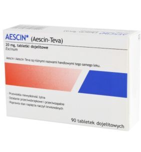 Aescin, 20 mg,tabl.dojelit.,(i.row),MDZ/PhP,Czechy, 90 szt