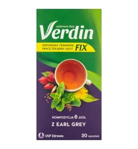 Verdin fix z Earl Grey, zioła do zaparzania, saszetki, 20 szt.