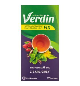 Verdin fix z Earl Grey, zioła do zaparzania, saszetki, 20 szt.
