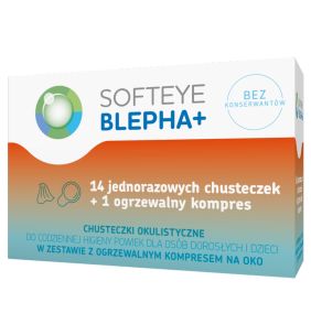 Softeye Blepha+, chust.okulistyczne, 14 szt+kompres