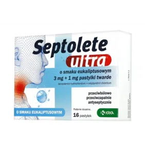Septolete Ultra o sm.cytr,miodu,3mg+1mg,pastyl.tw,16szt