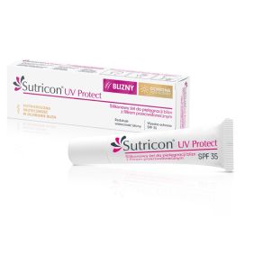 Sutricon UV Protect, silikonowy żel do pielęgnacji blizn z filtrem przeciwsłonecznym, SPF 35, 15ml