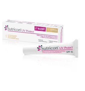 Sutricon UV Protect, silikonowy żel do pielęgnacji blizn z filtrem przeciwsłonecznym, SPF 35, 15ml