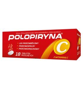 Polopiryna C, tabletki musujące, 18 szt.