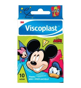 Viscoplast, Plastry Miki i Przyjaciele, dekorowane plastry dla dzieci, 72 mm x 25 mm, 10 szt.