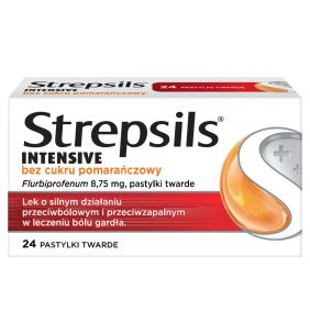 Strepsils Intensive bez cukru pomarańczowy, 8,75 mg, pastylki twarde, 24 szt.