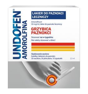 Undofen Amorolfina, 50 mg/ml, lakier do paznokci leczniczy, 2,5 ml