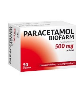 Paracetamol  Biofarm, 500 mg, tabl., 50 szt