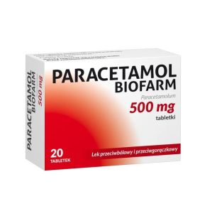 Paracetamol Biofarm, 500 mg, tabletki, 20 szt.