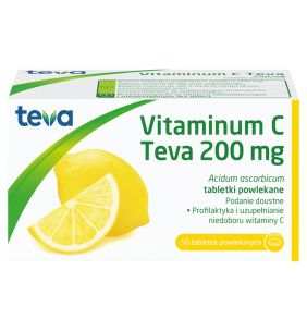 Vitaminum C Teva, 200 mg, tabletki powlekane, 50 szt.