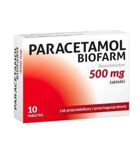 Paracetamol Biofarm, 500 mg, tabletki, 10 szt.