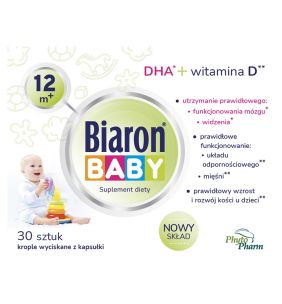 Biaron® Baby 12m+, krople wyciskane z kapsułki, 30 szt.