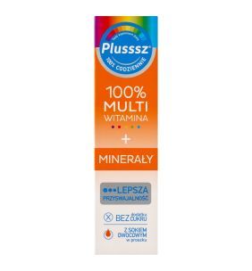 Plusssz 100% Multiwitamina + Minerały, tabletki musujące, 20 szt.