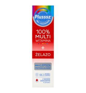 Plusssz 100% Multiwitamina + Żelazo, tabletki musujące, 20 szt.