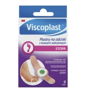 Viscoplast Plastry na odciski z kwasem salicylowym, 70 mm x 12,5 mm, 6 szt.