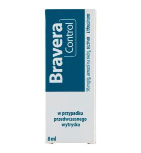 Bravera Control, 96 mg/g, aerozol na skórę opóźniający wytrysk, 8 ml