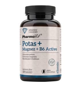 Pharmovit Classic, potas + magnez + B6 active 136,39 g, kapsułki, 120 szt.