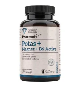 Pharmovit Classic, potas + magnez + B6 active 136,39 g, kapsułki, 120 szt.