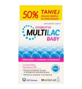 Multilac Baby, krople, synbiotyk, 5 ml x 2 op.,PROM.755/20