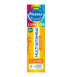 Plusssz Junior Multiwitamina Complex, tabletki musujące, smak tropikalny, 20 szt.