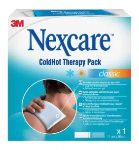 Nexcare ColdHot Therapy Pack Classic, zimno-ciepły okład żelowy wielokrotnego użytku, 11 cm x 26 cm, 1 szt.